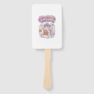 Unicorn Mooncake Unicorn Charming Apparel Graphic_ Hand Fan