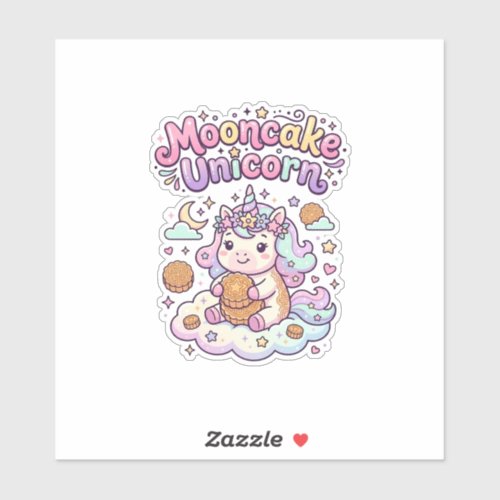 Unicorn Mooncake Unicorn Charming Apparel Graphic_ Sticker