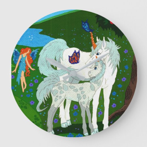 Unicorn Mother And Colt Wall Clock