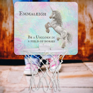 Unicorn Motto Motivational Kids Mini Basketball Hoop