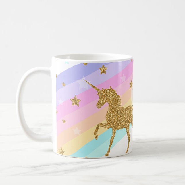 Unicorn Mug , Pink & Gold 11oz Classic Mug (Left)