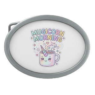 Unicorn Mugicorn Morning Graphic Design Zazzle Des Belt Buckle