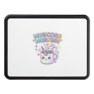 Unicorn Mugicorn Morning Graphic Design Zazzle Des Hitch Cover