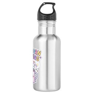 Unicorn Mugicorn Morning Graphic Design Zazzle Des Stainless Steel Water Bottle