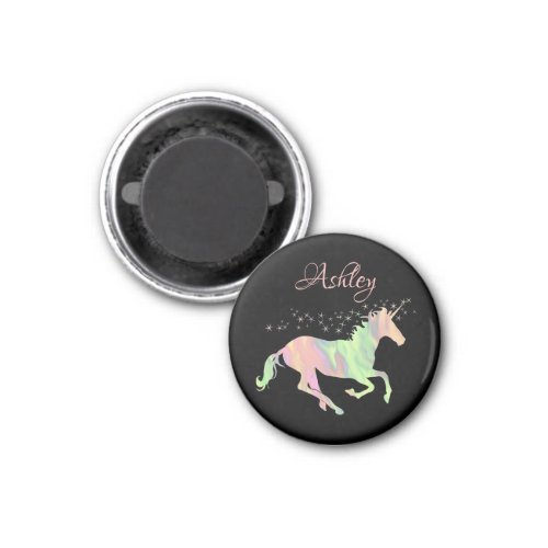 Unicorn multicolored stars name magnet