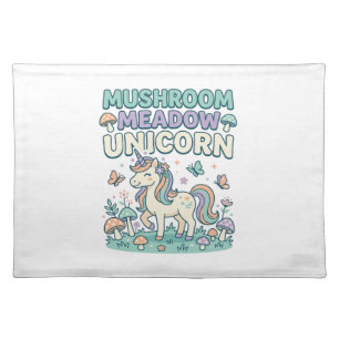Unicorn Mushroom Meadow Unicorn Trendy T-Shirt Des Cloth Placemat
