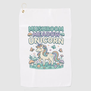 Unicorn Mushroom Meadow Unicorn Trendy T-Shirt Des Golf Towel