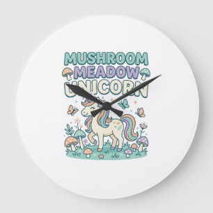 Unicorn Mushroom Meadow Unicorn Trendy T-Shirt Des Large Clock