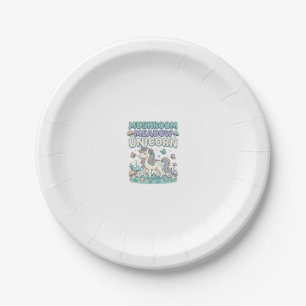 Unicorn Mushroom Meadow Unicorn Trendy T-Shirt Des Paper Plates