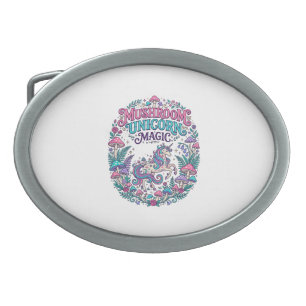 Unicorn Mushroom Unicorn Magic Colorful POD Artwor Belt Buckle