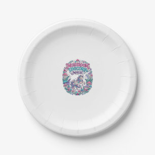 Unicorn Mushroom Unicorn Magic Colorful POD Artwor Paper Plates