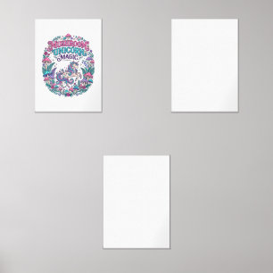 Unicorn Mushroom Unicorn Magic Colorful POD Artwor Wall Art Sets