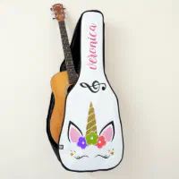 Unicorn Music Note Pink Gold Cute Guitar Case Zazzle