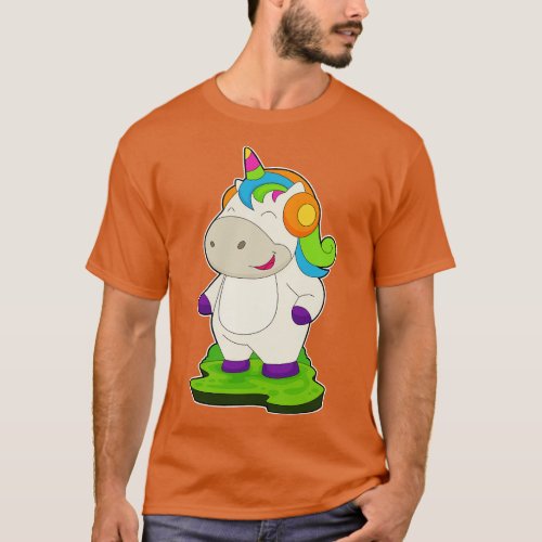 Unicorn Musician Headphone Music T_Shirt