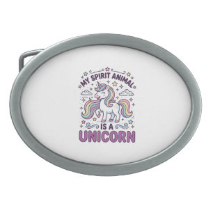 Unicorn My Spirit Animal Is a Unicorn Bold Typogra Belt Buckle