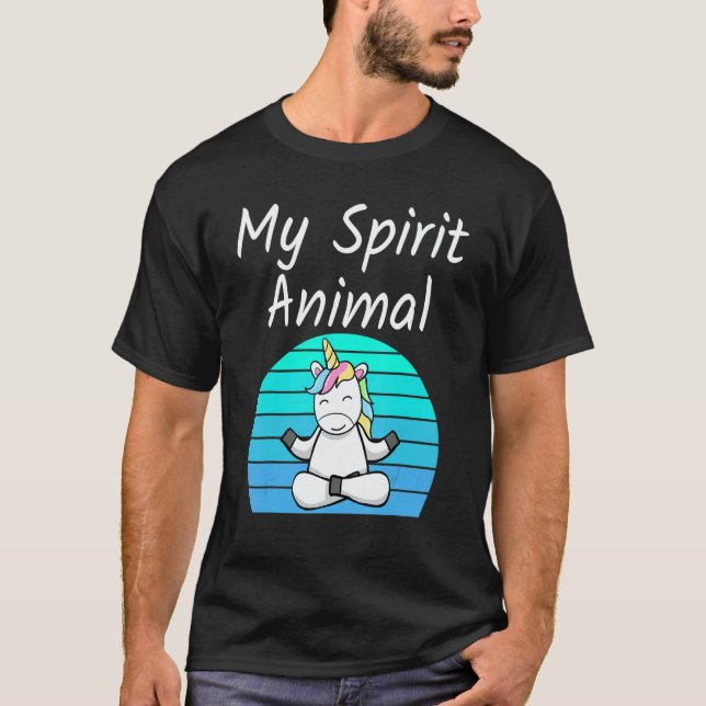 Unicorn My Spirit Animal Relaxing Mediation Yoga u T-Shirt (Front)