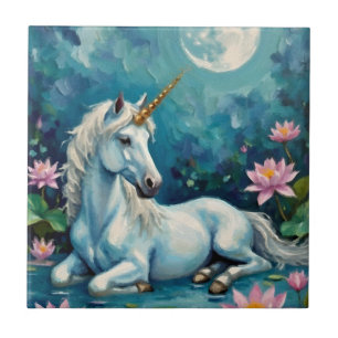 Unicorn Mystic Garden Ceramic Tile