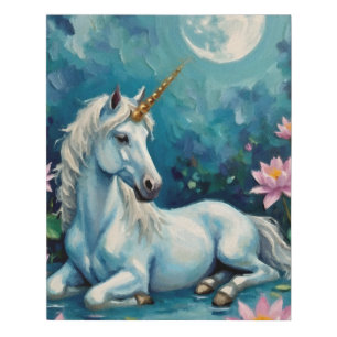 Unicorn Mystic Garden Faux Canvas Print