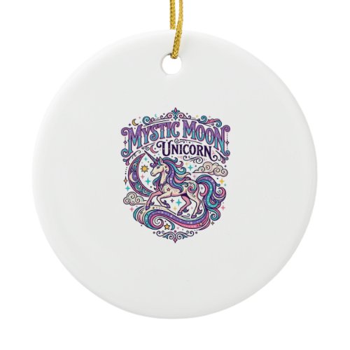 Unicorn Mystic Moon Unicorn Colorful Ceramic Ornament
