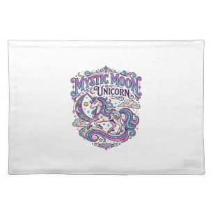 Unicorn Mystic Moon Unicorn Colorful Cloth Placemat