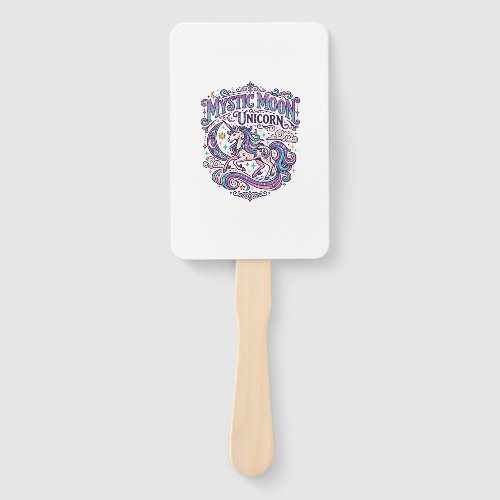Unicorn Mystic Moon Unicorn Colorful Hand Fan