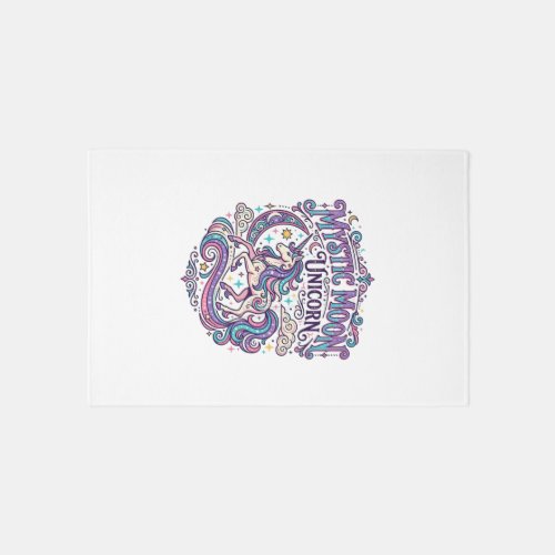 Unicorn Mystic Moon Unicorn Colorful Rug