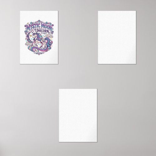 Unicorn Mystic Moon Unicorn Colorful Wall Art Sets