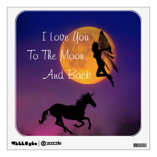 Unicorn N Fairy "Love You To The Moon" Wall Decal