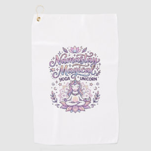 Unicorn Namastay Magical Adorable Typography Desig Golf Towel