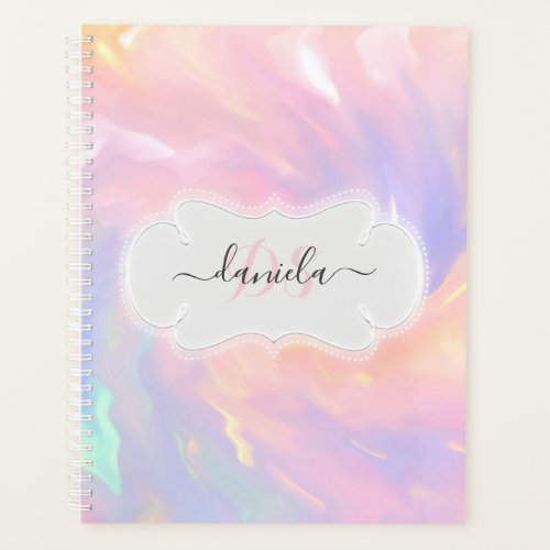 Unicorn Name Monogram Holograph Princess Quinceae Planner