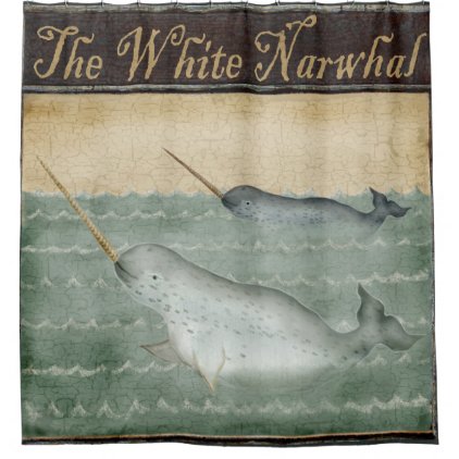 Unicorn Narwhal nautical maritime sea ocean Shower Curtain