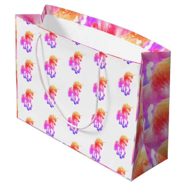 Unicorn Neon Gift Bag (Back Angled)