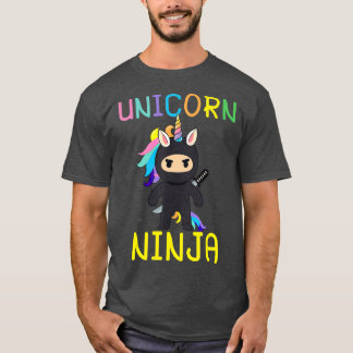 Unicorn Ninja Cute Rainbow Unicorn Fighter Lover T-Shirt