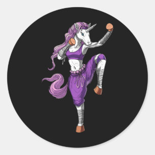Unicorn Ninja Karate Kickboxing Muay Thai Martial Classic Round Sticker