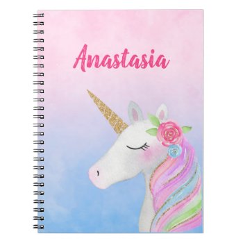 Unicorn Notebooks (personalized With Name) by CallaChic at Zazzle