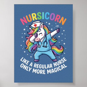 Unicorn Nurse Energy Bright and Magical Poster