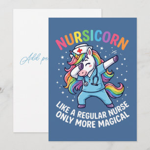 Unicorn Nurse Energy Bright and Magical  Thank You Card