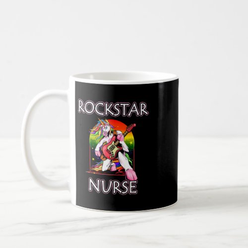 Unicorn Nurse Rockstar Rock Guitar Music Band Nurs Coffee Mug