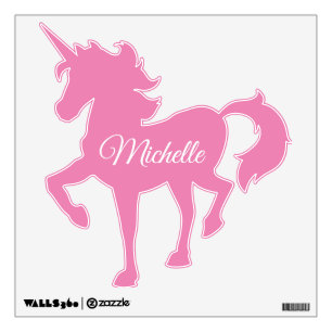 Unicorn nursery room wall decal sticker with name