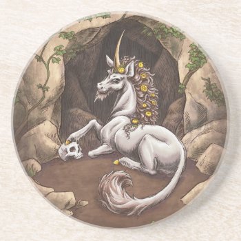Unicorn Of Earth Element Fantasy Art Coaster by critterwings at Zazzle