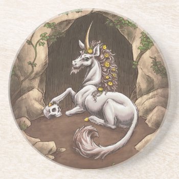 Unicorn Of Earth Element Fantasy Art Coaster by critterwings at Zazzle