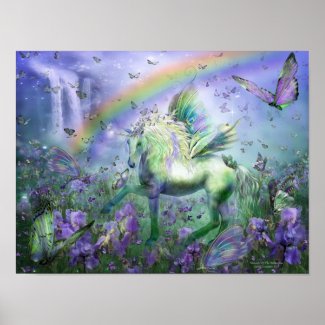 Unicorn Of The Butterflies Art Mural/Print