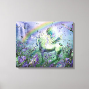 Unicorn Of The Butterflies Fine Art Canvas Print