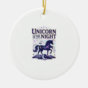 Unicorn of the Night Graphic Design Zazzle Design_ Ceramic Ornament