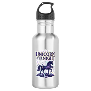 Unicorn of the Night Graphic Design Zazzle Design_ Stainless Steel Water Bottle