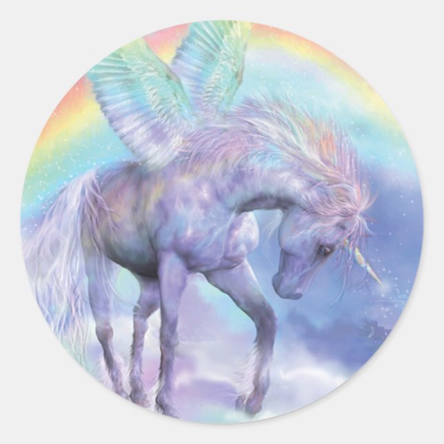 Unicorn Of The Rainbow Art Sticker (Front)