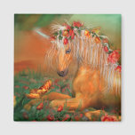 Unicorn Of The Roses Art Magnet