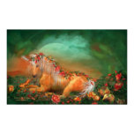 Unicorn Of The Roses Art Poster/Print Poster