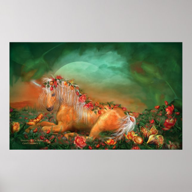 Unicorn Of The Roses Art Poster/Print Poster (Front)