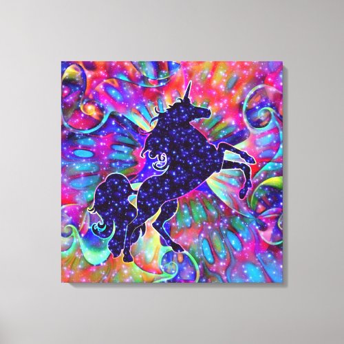 UNICORN OF THE UNIVERSE multicolored Canvas Print